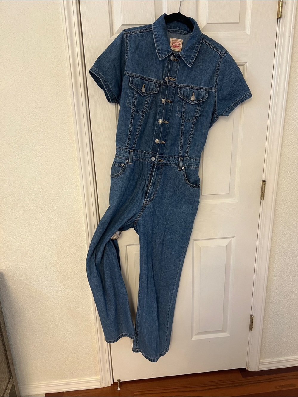Women’s Levi's Blue Denim Short-Sleeve Jumpsuit